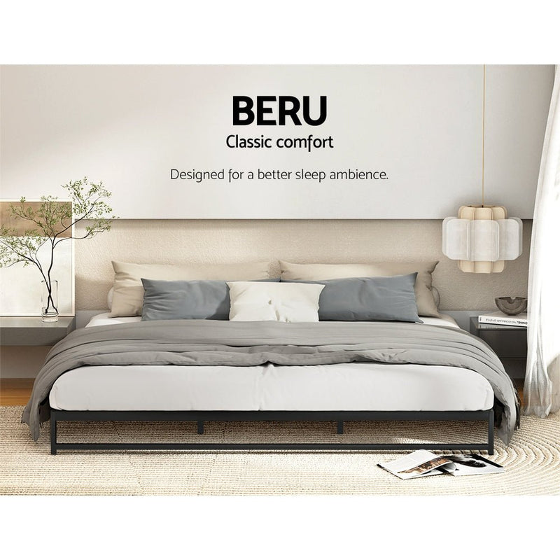 Beru Metal King Bed Base Black - Bedzy Australia (ABN 18 642 972 209) - Furniture > Bedroom