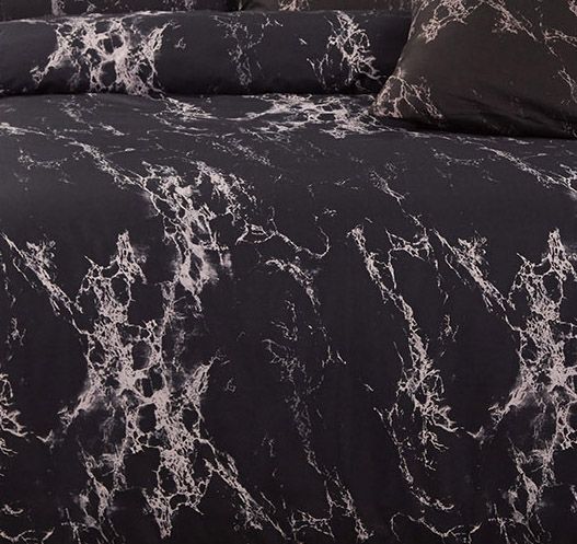 Black Marble King Size Duvet Doona Quilt Cover Set - Home & Garden > Bedding - Bedzy Australia