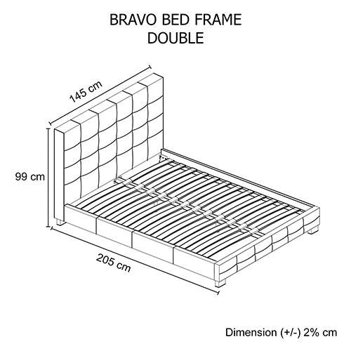 Bravo PU Leather Double Bed Frame Black - Bedzy Australia - Furniture > Bedroom