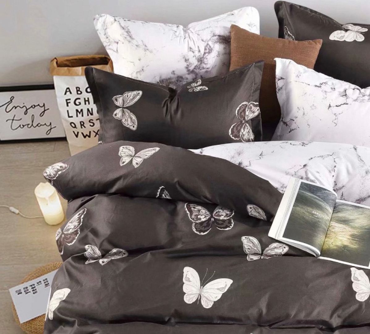 Butterfly Super King Size Quilt/Doona/Duvet Cover Set - Home & Garden > Bedding - Bedzy Australia