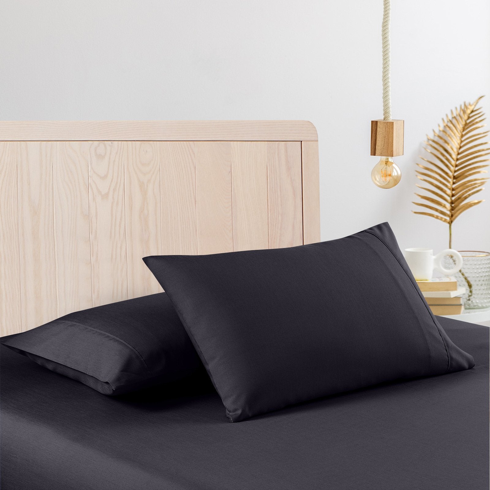 Casa Decor 2000 Thread Count Bamboo Cooling Sheet Set Ultra Soft Bedding Double Charcoal - Bedzy Australia