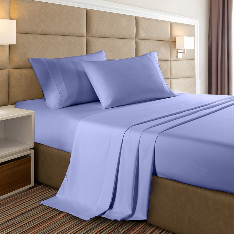 Casa Decor 2000 Thread Count Bamboo Cooling Sheet Set Ultra Soft Bedding Double Mid Blue - Bedzy Australia - Home & Garden > Bedding