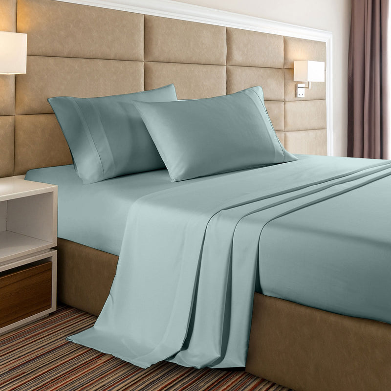 Casa Decor 2000 Thread Count Bamboo Cooling Sheet Set Ultra Soft Bedding King Single Frost - Bedzy Australia - Home & Garden > Bedding