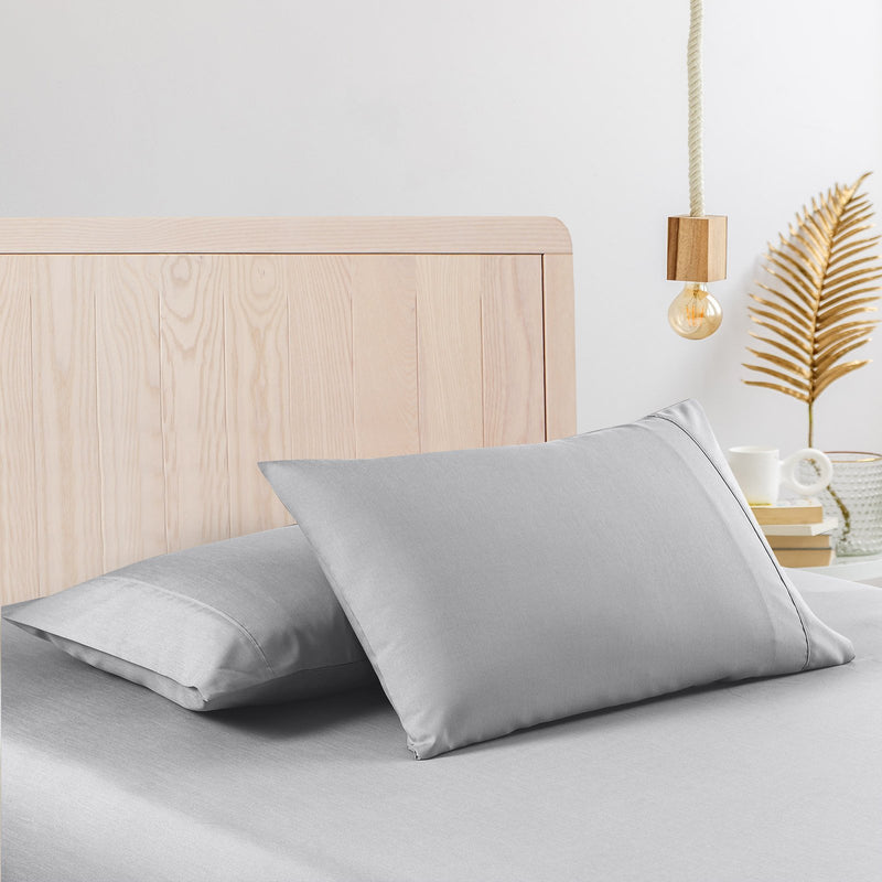 Casa Decor 2000 Thread Count Bamboo Cooling Sheet Set Ultra Soft Bedding King Single Stonewash Grey - Bedzy Australia - Home & Garden > Bedding