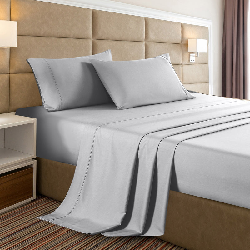 Casa Decor 2000 Thread Count Bamboo Cooling Sheet Set Ultra Soft Bedding King Single Stonewash Grey - Bedzy Australia - Home & Garden > Bedding