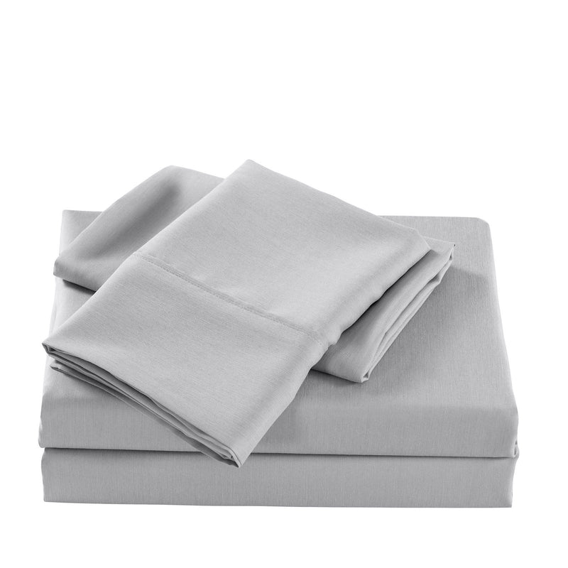 Casa Decor 2000 Thread Count Bamboo Cooling Sheet Set Ultra Soft Bedding King Single Stonewash Grey - Bedzy Australia - Home & Garden > Bedding