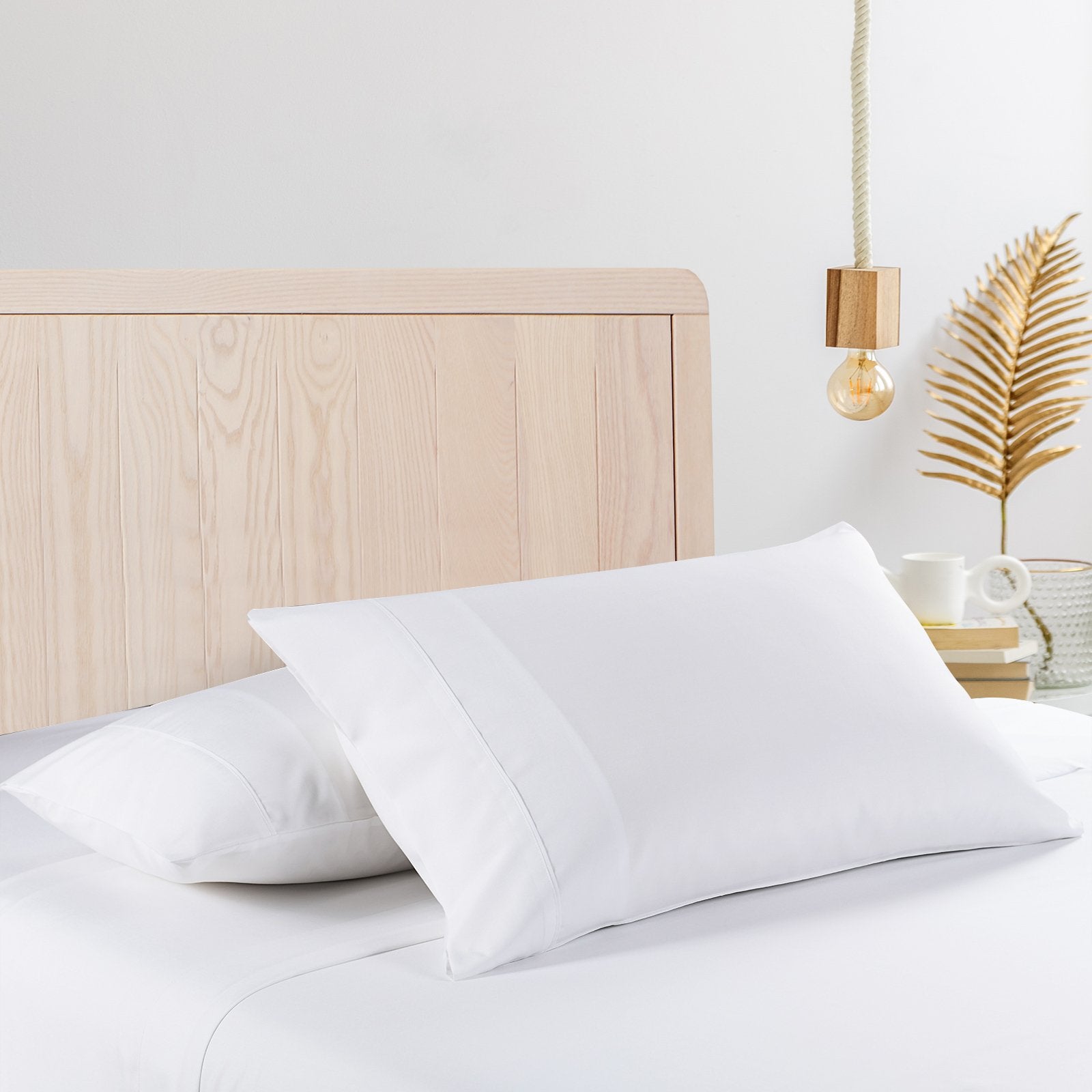 Casa Decor 2000 Thread Count Bamboo Cooling Sheet Set Ultra Soft Bedding Queen White - Bedzy Australia