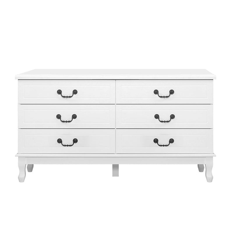 Chest of Drawers Dresser Table Lowboy Storage Cabinet White KUBI Bedroom - Bedzy Australia (ABN 18 642 972 209) - Furniture > Bedroom