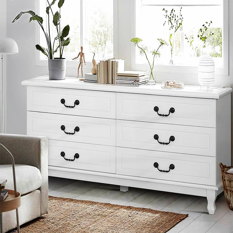 Chest of Drawers Dresser Table Lowboy Storage Cabinet White KUBI Bedroom - Bedzy Australia (ABN 18 642 972 209) - Furniture > Bedroom