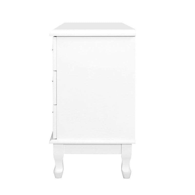 Chest of Drawers Dresser Table Lowboy Storage Cabinet White KUBI Bedroom - Bedzy Australia (ABN 18 642 972 209) - Furniture > Bedroom