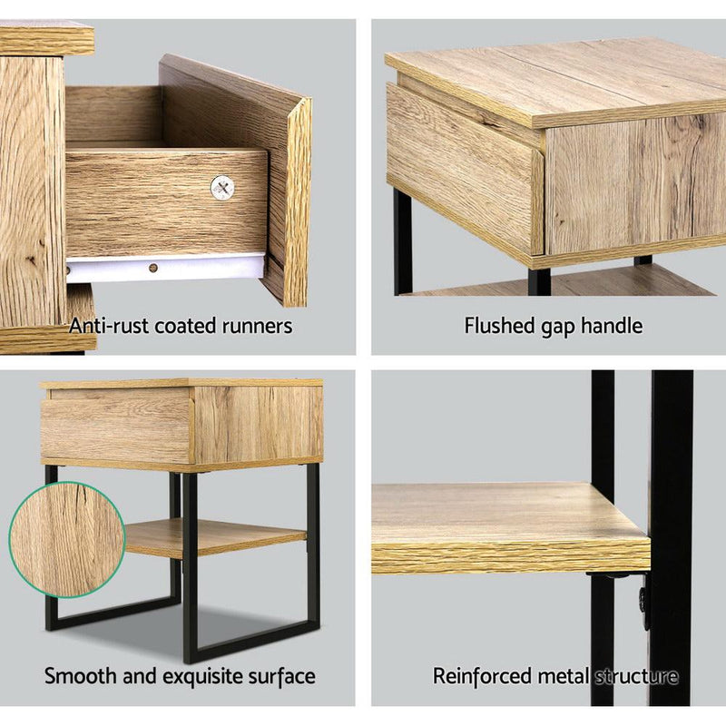 Chest Style Metal Bedside Table - Bedzy Australia - Furniture > Bedroom