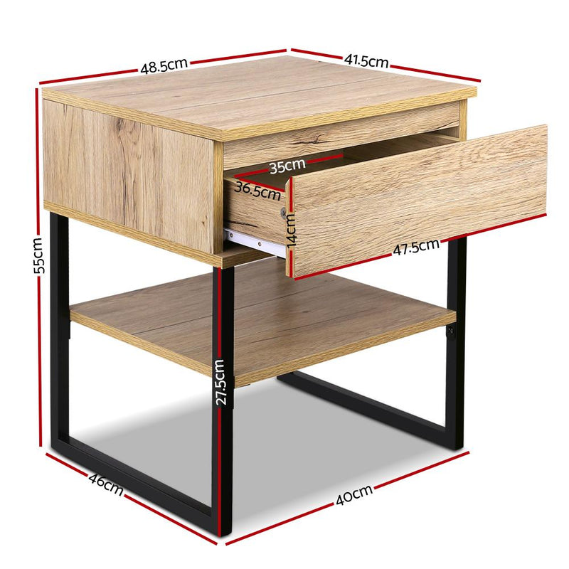 Chest Style Metal Bedside Table - Bedzy Australia - Furniture > Bedroom