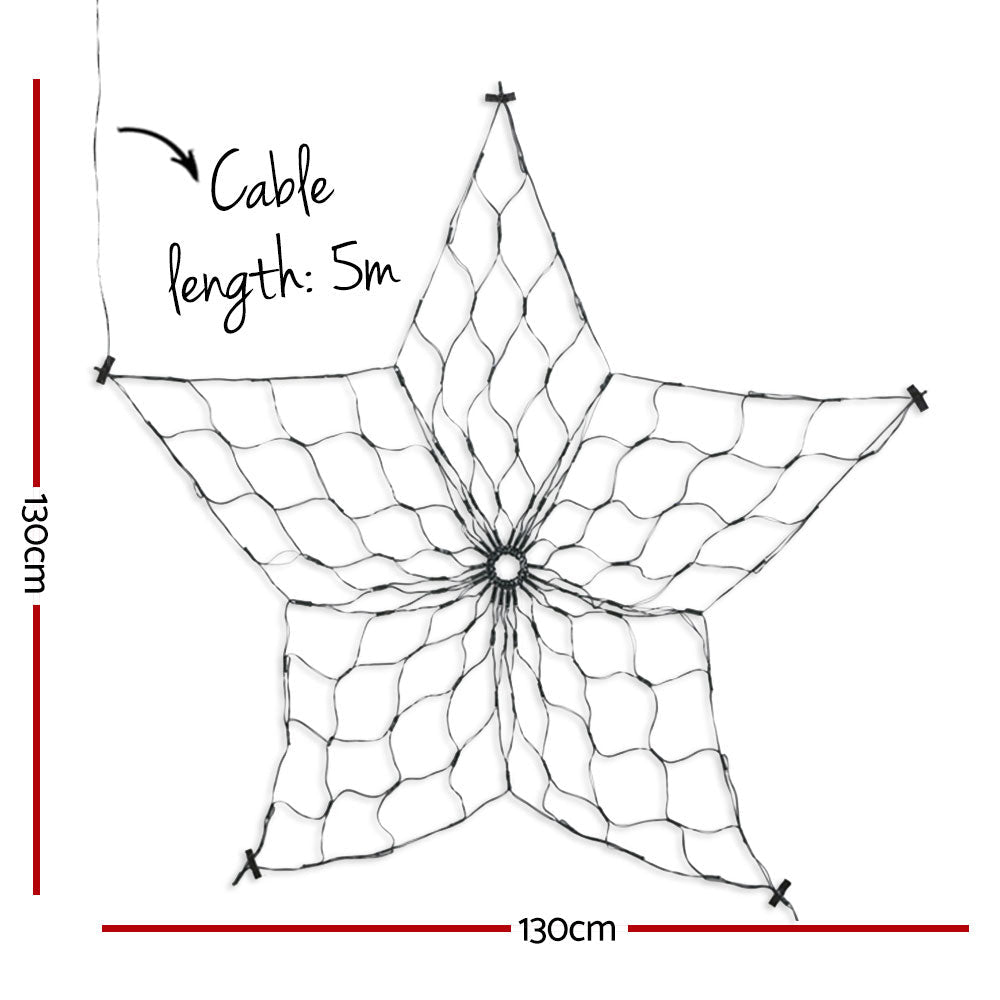 Christmas Lights Motif LED Star Net Waterproof Outdoor Colourful - Bedzy Australia