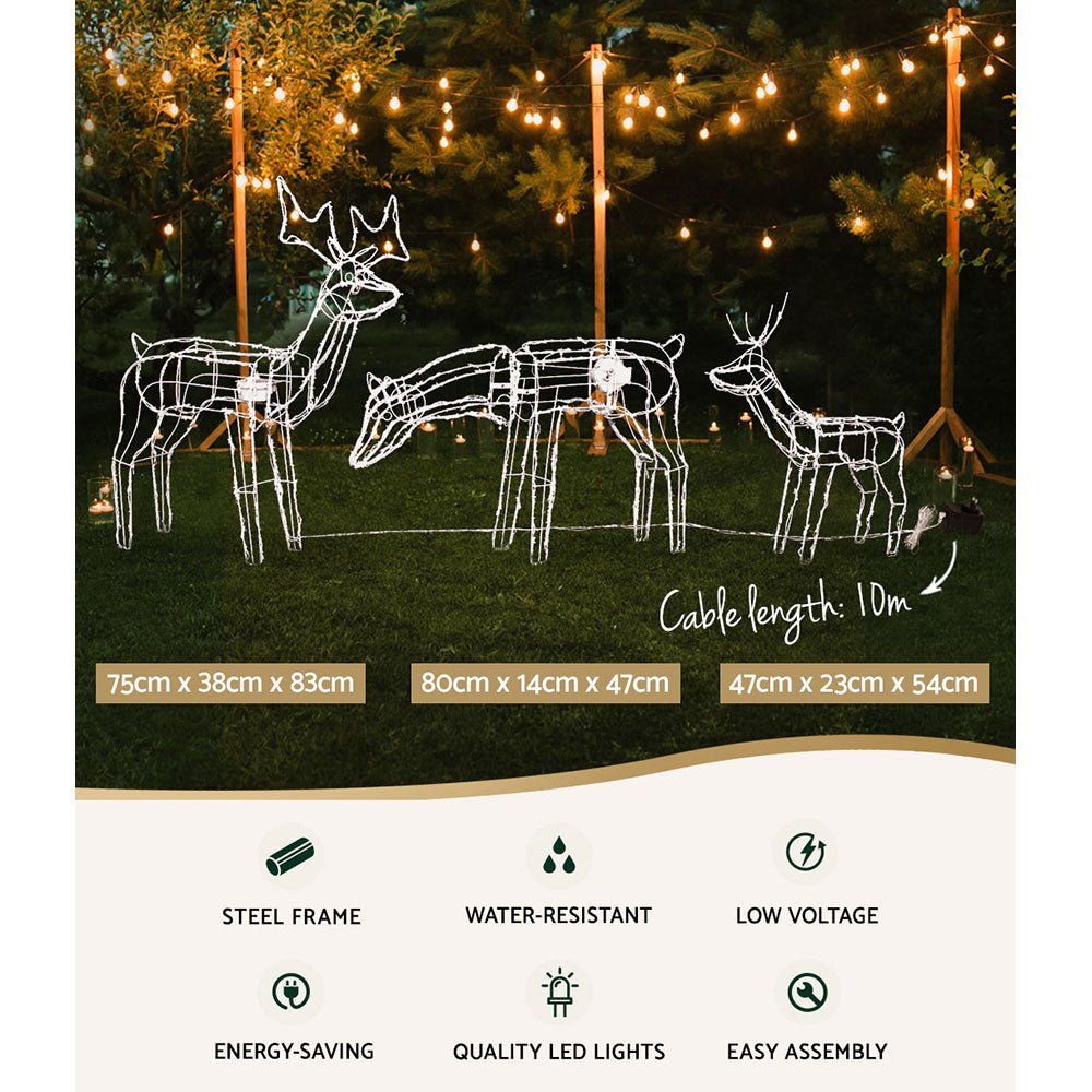 Christmas Motif Lights LED Rope Reindeer Waterproof Outdoor - Bedzy Australia