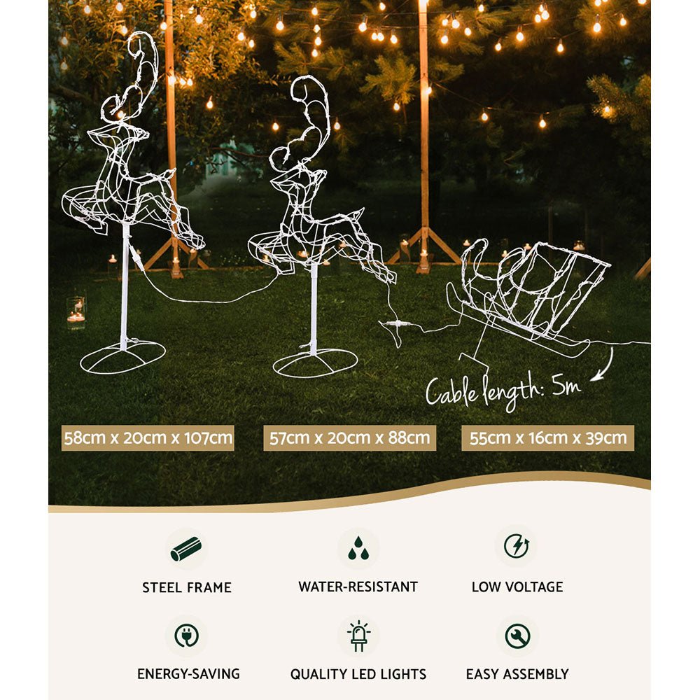 Christmas Motif Lights LED Rope Reindeer Waterproof Outdoor Xmas - Bedzy Australia