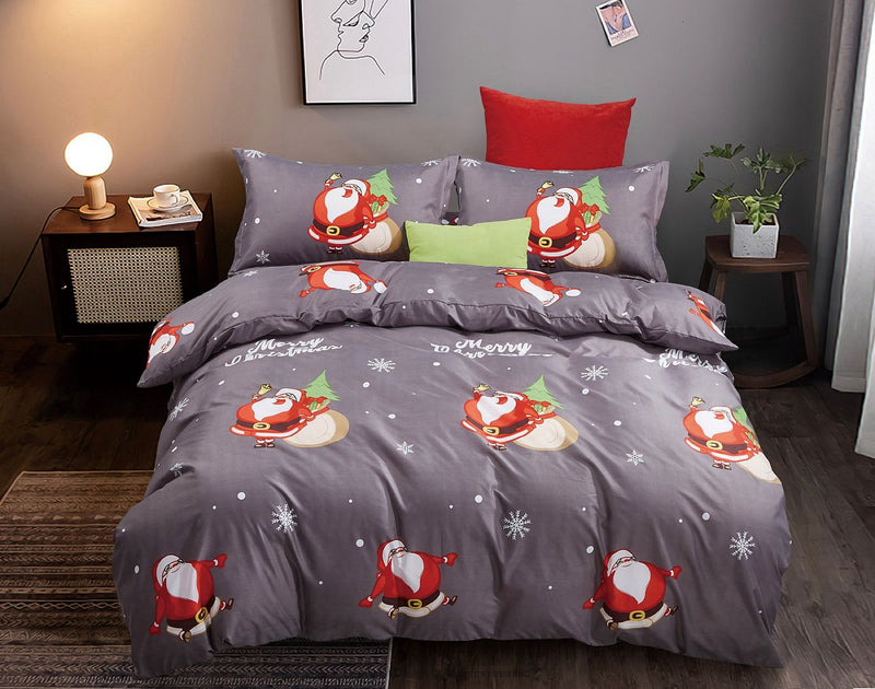 Christmas Santa Queen Size Quilt/Doona/Duvet Cover Set - Bedzy Australia (ABN 18 642 972 209) - Home & Garden > Bedding - Cheap affordable bedroom furniture shop near me Australia