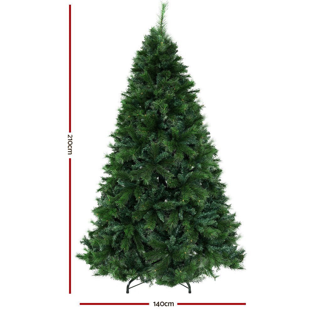 Christmas Tree 2.1M Xmas Trees Decorations Pine-Needle 1584 Tips - Bedzy Australia
