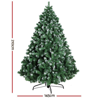 Christmas Tree 2.1M Xmas Trees Decorations Snowy 1250 Tips - Bedzy Australia