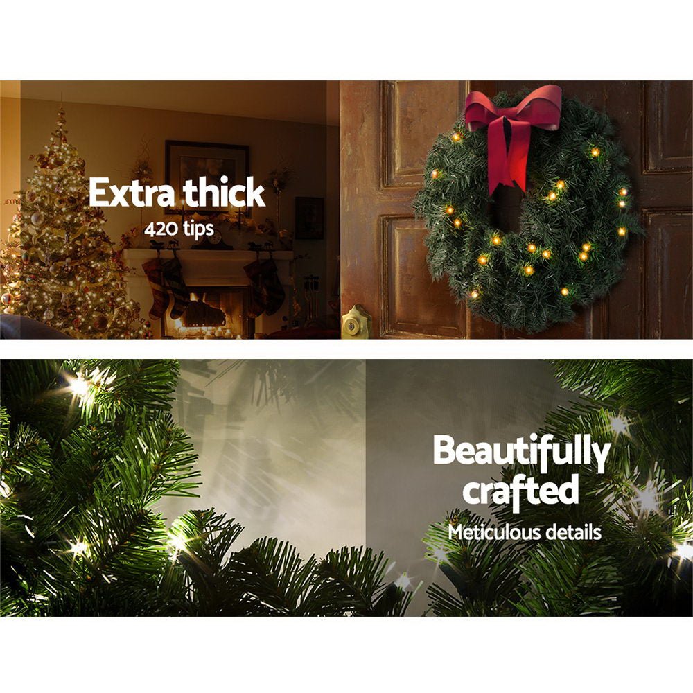Christmas Wreath 60cm Xmas Tree Decoration Green - Bedzy Australia