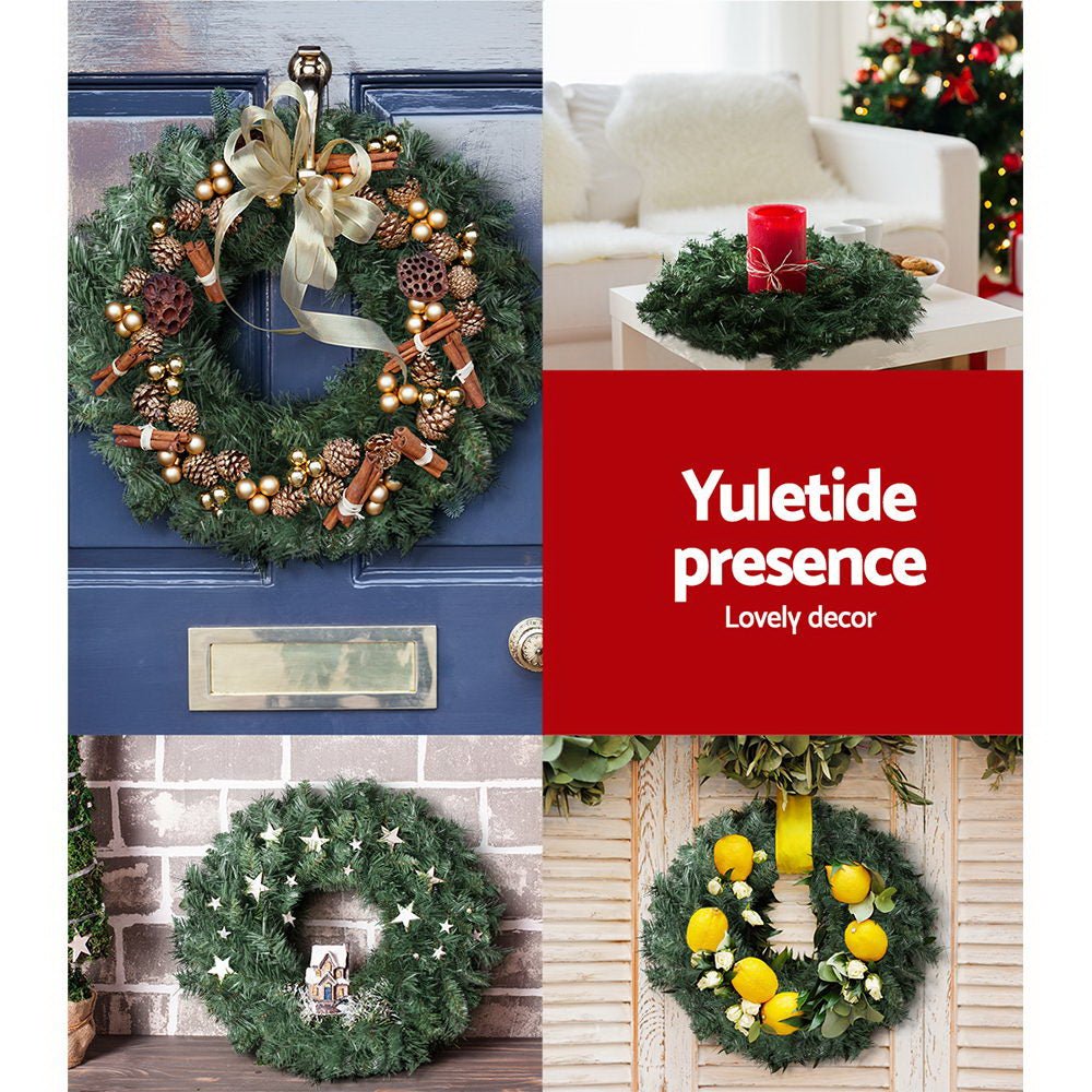 Christmas Wreath 60cm Xmas Tree Decoration Green - Bedzy Australia