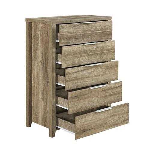 Cielo Tallboy Bedroom Drawer Cabinet Oak - Bedzy Australia