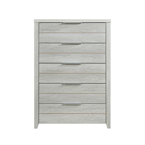 Cielo Tallboy White Bedroom Drawer Cabinet Ash - Bedzy Australia - Furniture > Bedroom