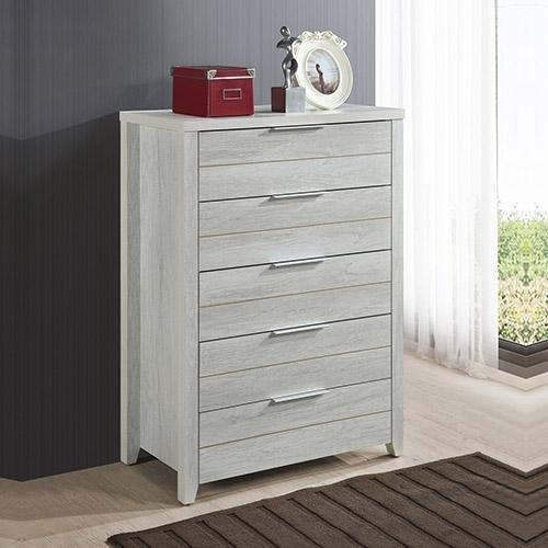 Cielo Tallboy White Bedroom Drawer Cabinet Ash - Bedzy Australia - Furniture > Bedroom