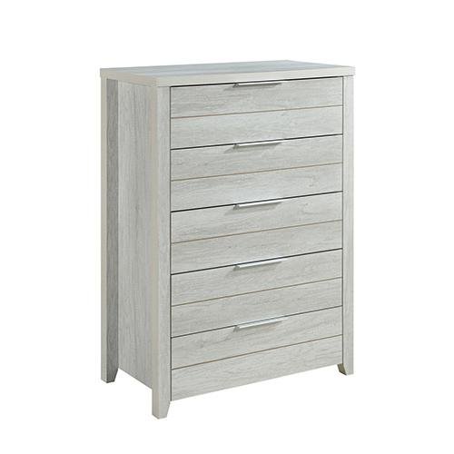 Cielo Tallboy White Bedroom Drawer Cabinet Ash - Bedzy Australia - Furniture > Bedroom