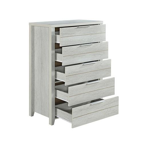 Cielo Tallboy White Bedroom Drawer Cabinet Ash - Bedzy Australia - Furniture > Bedroom