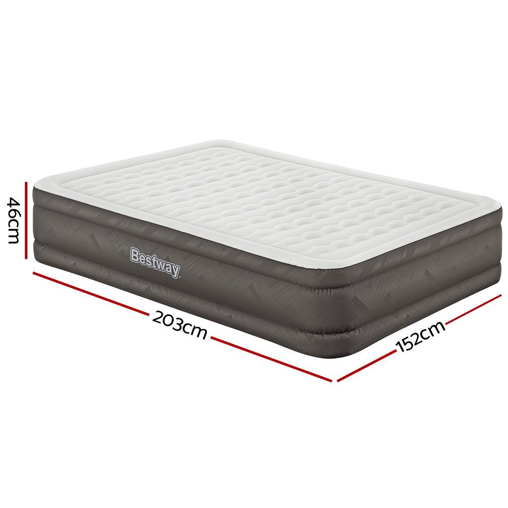 46 CM Thickness Air Bed Inflatable Mattress with Built in Pump - Queen Size - Outdoor > Camping - Bedzy Australia