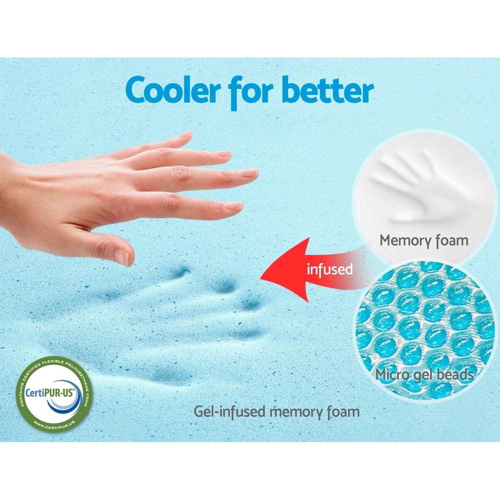 Cool Gel Memory Foam Mattress King Single Size - Bedzy Australia