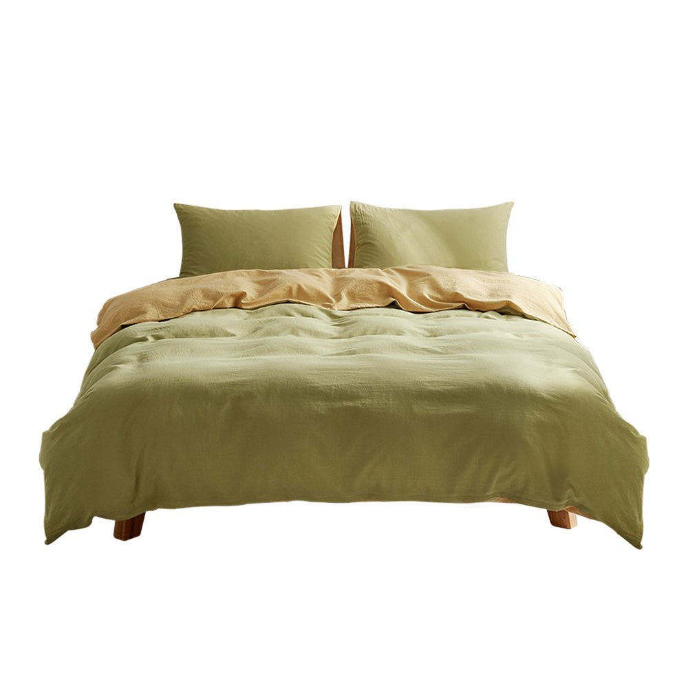 Deluxe Duvet Cover Quilt Set Double Flat Cover Pillow Case Yellow Inspired Double - Bedzy Australia