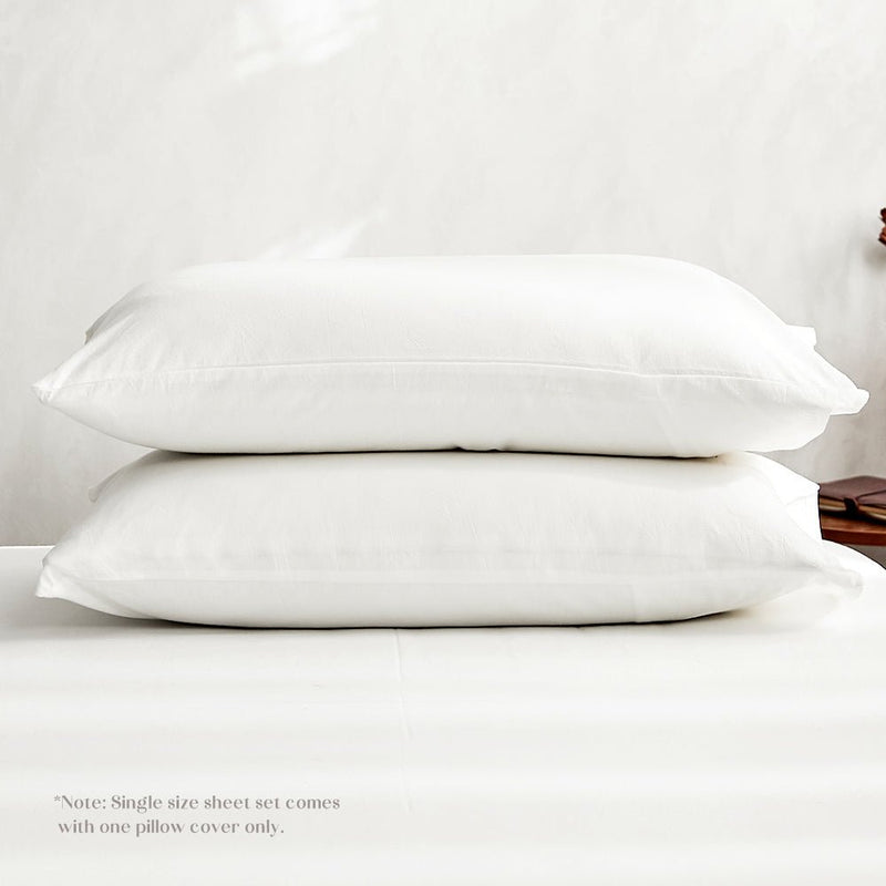 Deluxe Duvet Cover Quilt Set Flat Cover Pillow Case Essential White King - Bedzy Australia