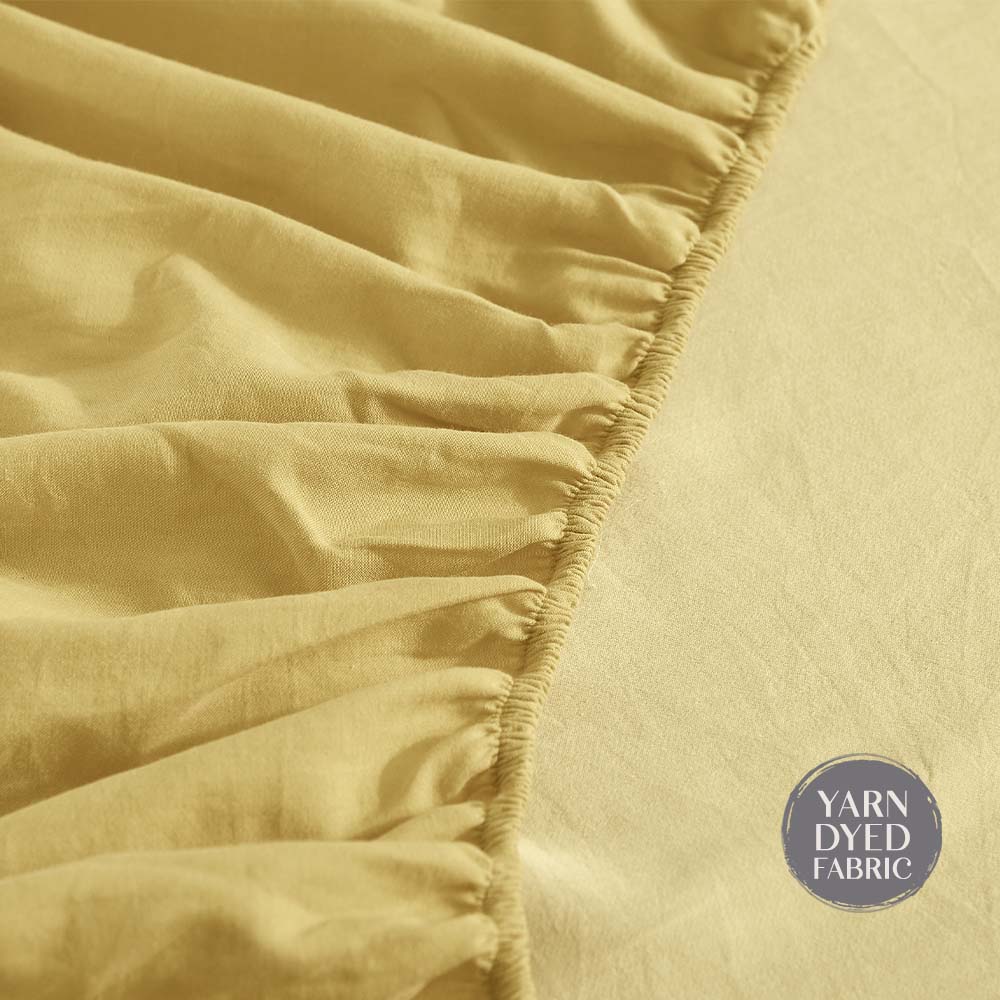 Deluxe Sheet Set Bed Sheets Set Single Flat Cover Pillow Case Yellow Inspired - Bedzy Australia