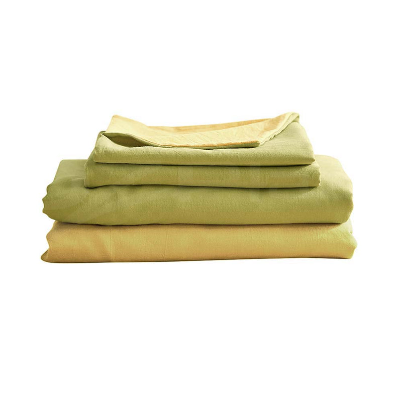 Deluxe Sheet Set Bed Sheets Set Single Flat Cover Pillow Case Yellow Inspired - Bedzy Australia