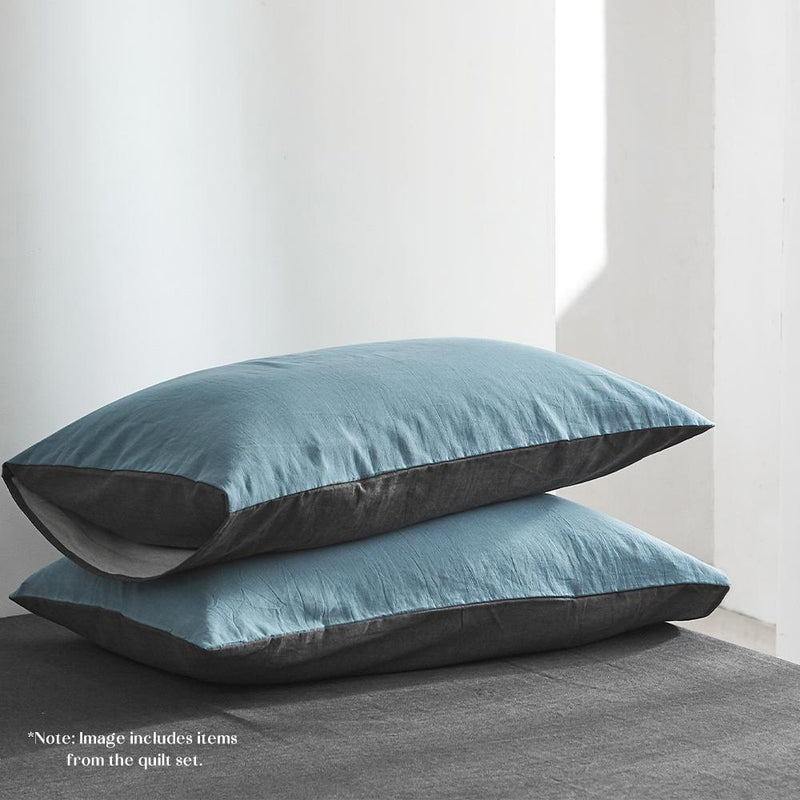Cosy Club Sheet Set Cotton Sheets Double Blue Dark Blue - Bedzy Australia - Home & Garden > Bedding