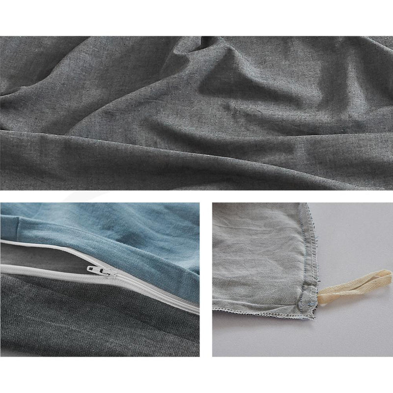 Cosy Club Sheet Set Cotton Sheets Double Blue Dark Blue - Bedzy Australia - Home & Garden > Bedding