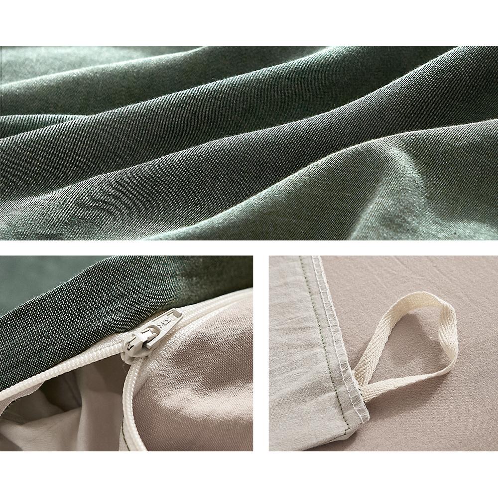 Deluxe Sheet Set Cotton Sheets Double Green Beige - Bedzy Australia
