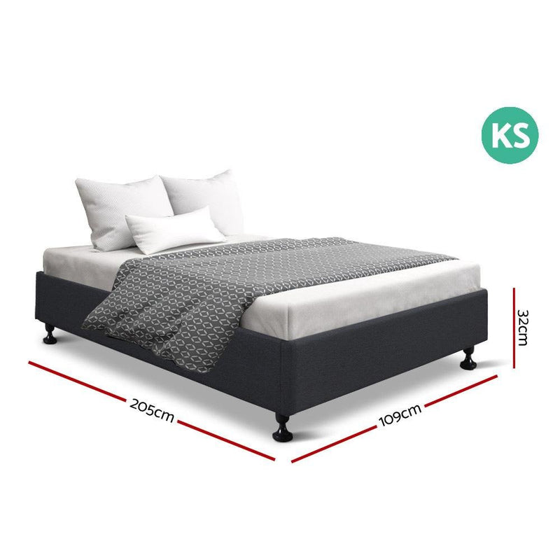 Cottesloe King Single Bed Frame Charcoal - Bedzy Australia