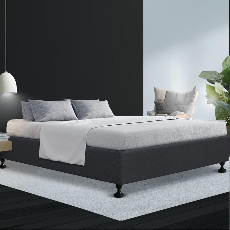 Cottesloe Queen Bed Frame Charcoal - Bedzy Australia - Furniture > Bedroom