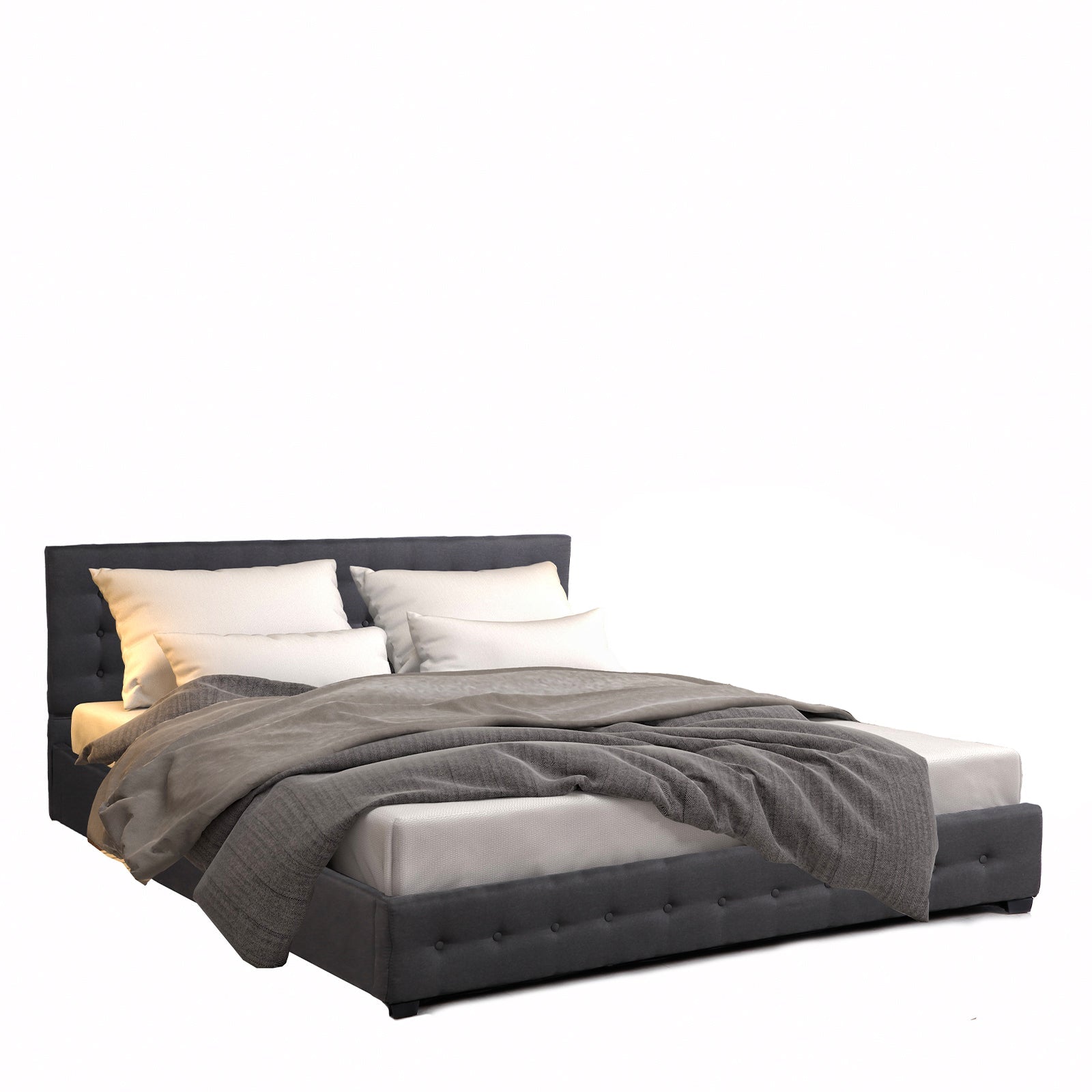 Decor Eden Gas Lift Bed - Dark Grey - King Single - Home & Garden - Bedzy Australia