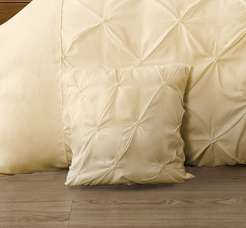 Diamond Pintuck Premium Ultra Soft Cushion Covers 2-Pack - Yellow Cream - Home & Garden > Bedding - Bedzy Australia