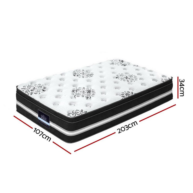 Donegal Euro Top Cool Gel Pocket Spring Mattress 34cm Thick - King Single - Bedzy Australia - Furniture > Bedroom