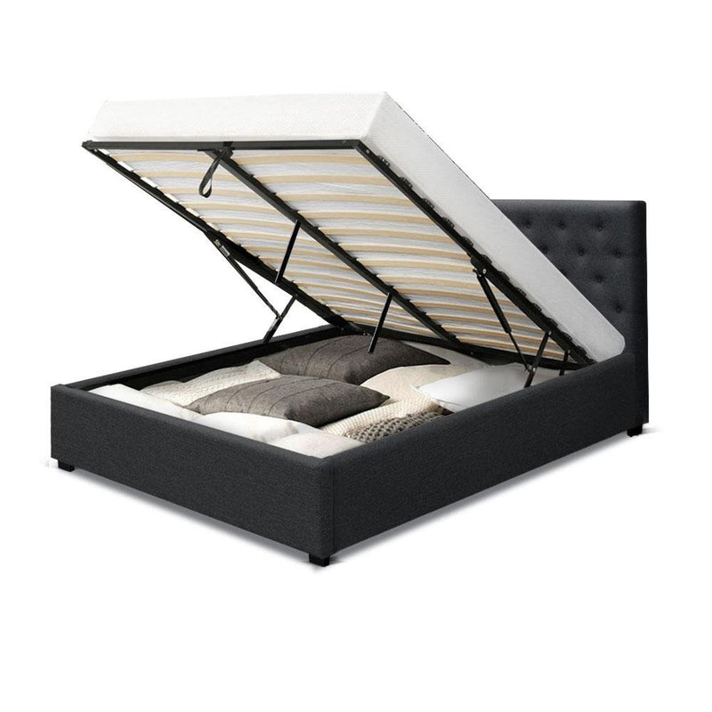 Dorilla Storage Queen Bed Frame Charcoal - Bedzy Australia