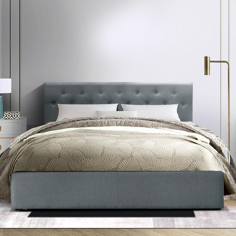 Dorilla Storage Queen Bed Frame Grey - Bedzy Australia (ABN 18 642 972 209) - Cheap affordable bedroom furniture shop near me Australia