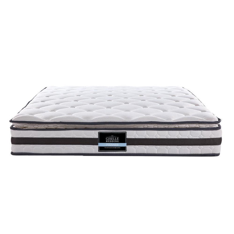 Double Package | Airlie Bed White & Normay Series Pillow Top Mattress (Medium Firm) - Bedzy Australia