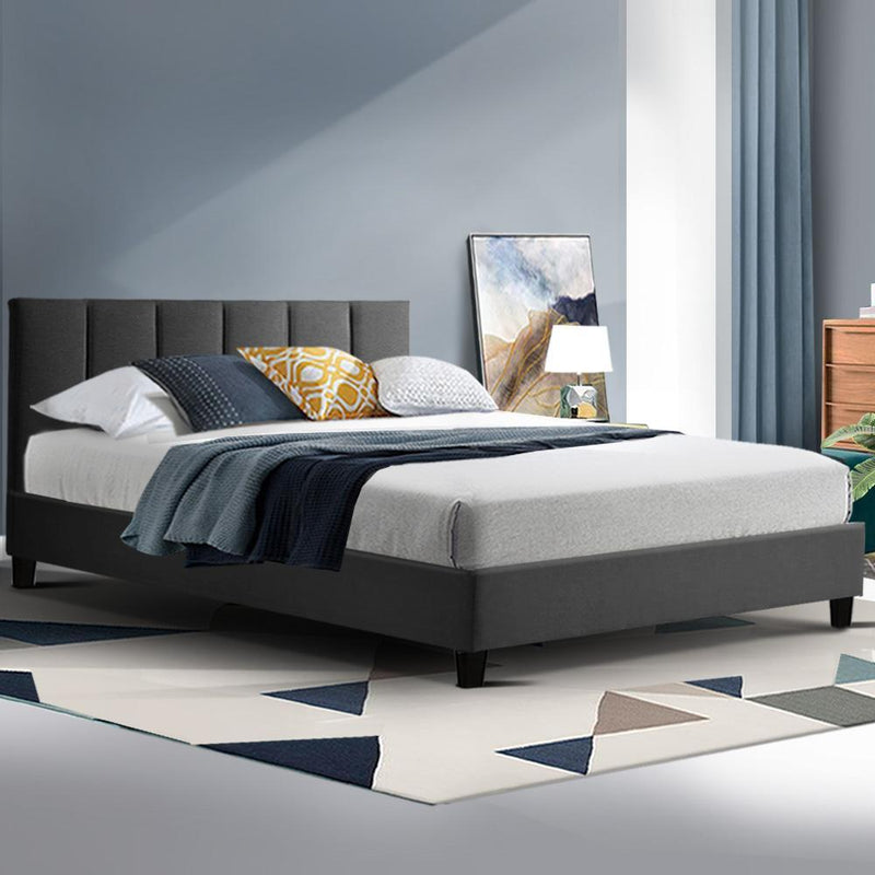 Double Package | Alma Bed Charcoal & Glay Bonnell Spring Mattress (Medium Firm) - Bedzy Australia (ABN 18 642 972 209) - Cheap affordable bedroom furniture shop near me Australia
