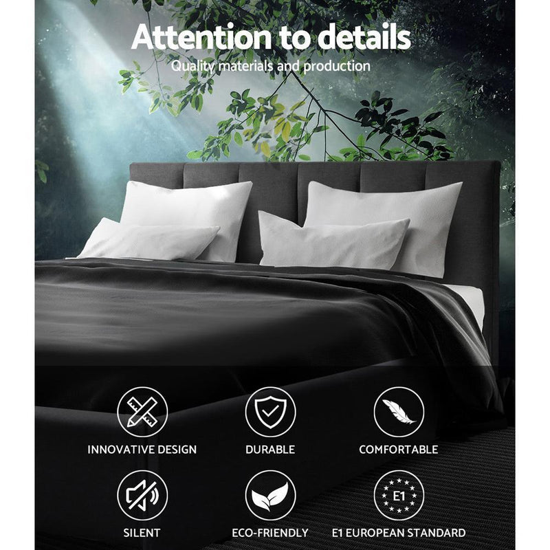 Double Package | Alma Bed Charcoal & Glay Bonnell Spring Mattress (Medium Firm) - Bedzy Australia (ABN 18 642 972 209) - Cheap affordable bedroom furniture shop near me Australia