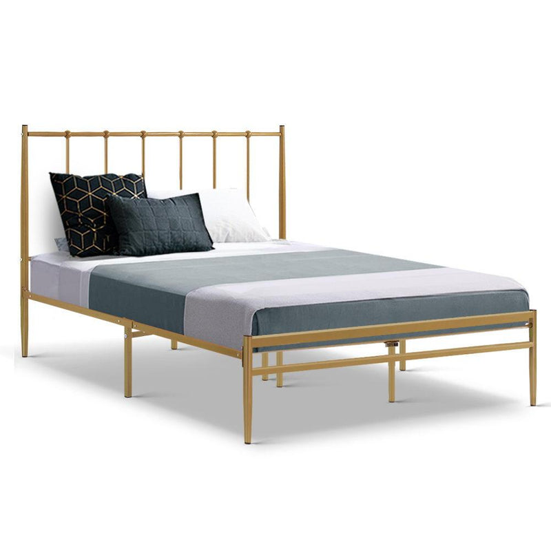 Double Package | Amor Bed Gold & Normay Series Pillow Top Mattress (Medium Firm) - Bedzy Australia