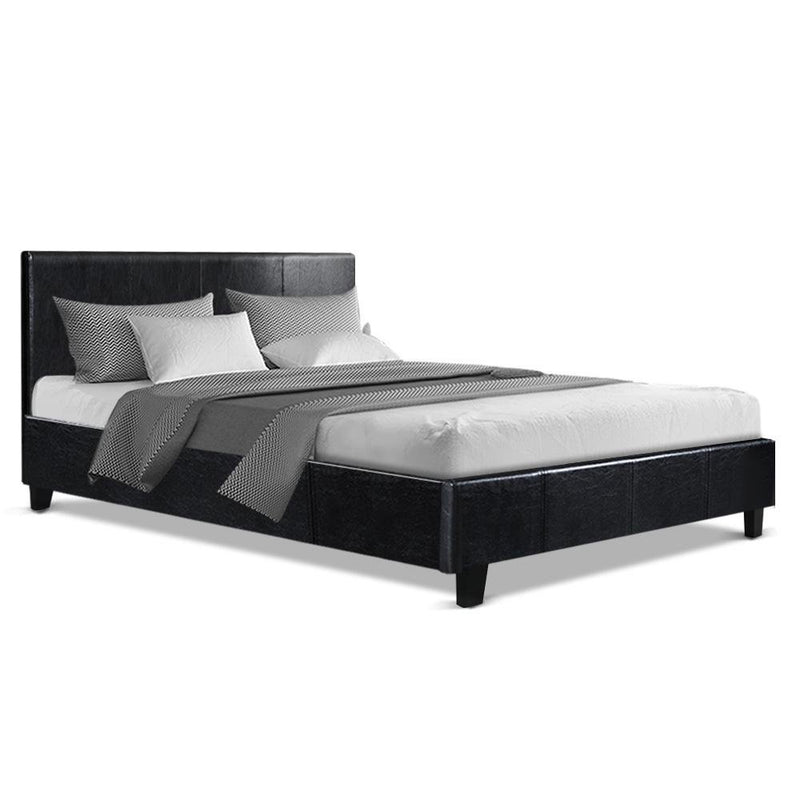 Double Package | Coogee Bed Black & Normay Series Pillow Top Mattress (Medium Firm) - Bedzy Australia - Furniture > Bedroom